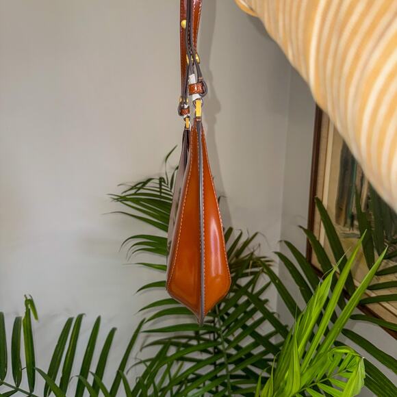 NWT Tory Burch Robinson Spazzolato Crescent Bag - Rare Dark Sienna - Convertible - Picture 10 of 11